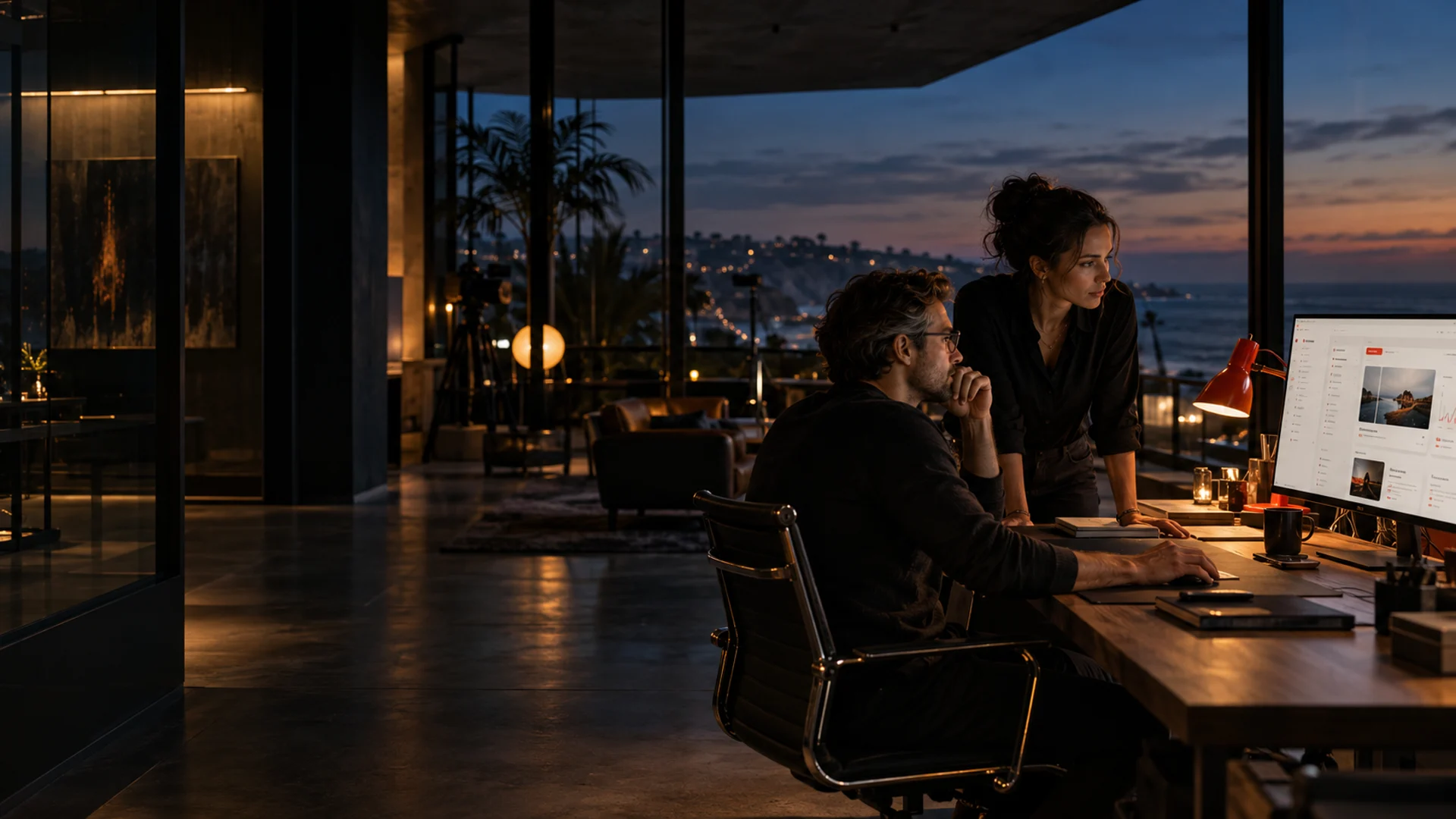 Concept scene of a business team reviewing a customer application